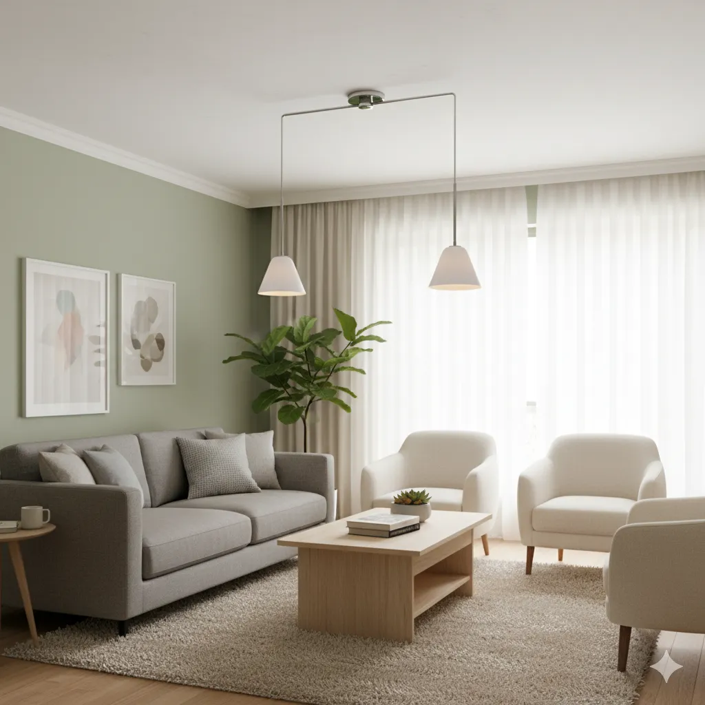 Silver and White Ceiling Lamp - YL772 1