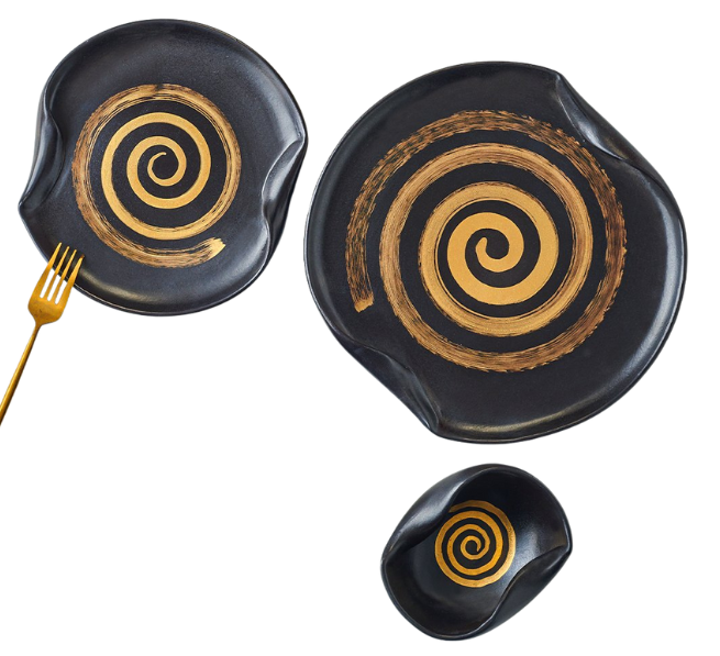 Gi Designs Wave Set Black & Gold 3 Pcs 0