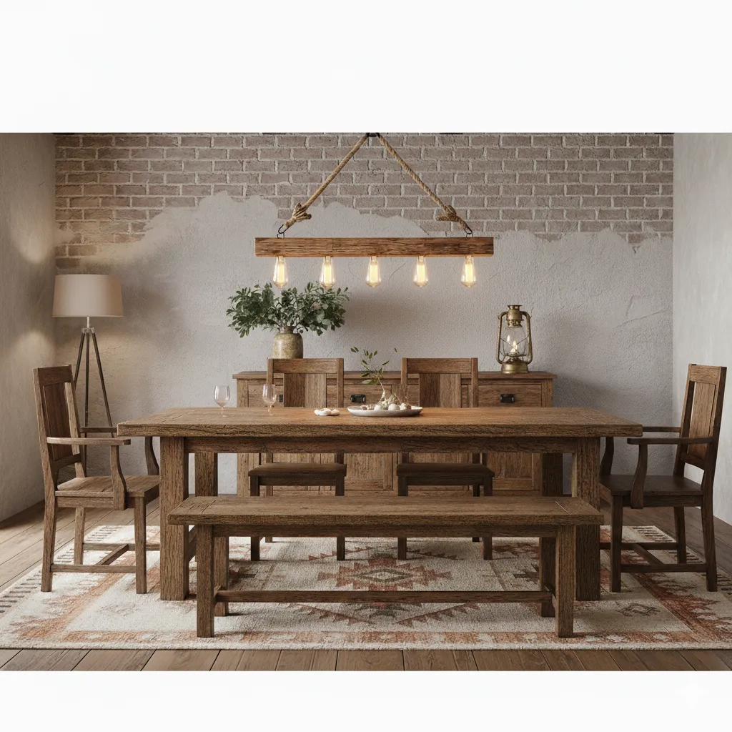 Modern Wood & Steel Ceiling Lamp With 5-Light and Rope Detail - YL741 1