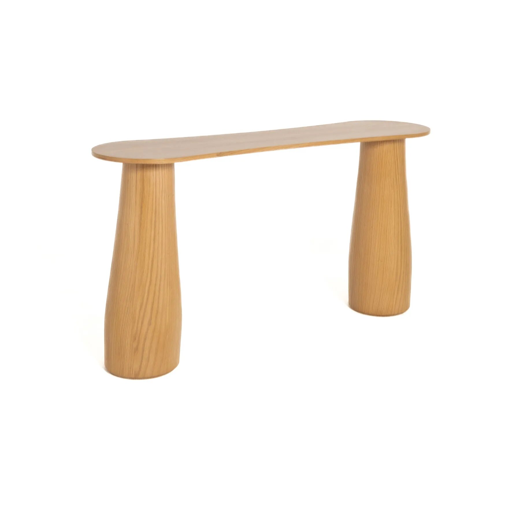 Robbie Organic Console – Natural Oak Base & Breccia Daino Marble Top 2