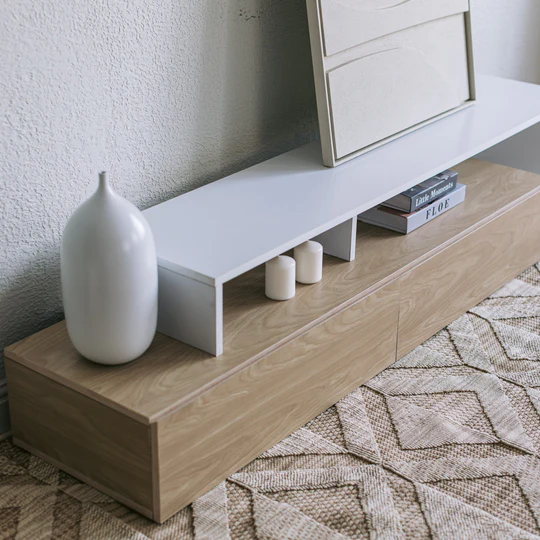 Alto Multi-Tier TV Unit – Wooden Base - Shelves & Drawer 3