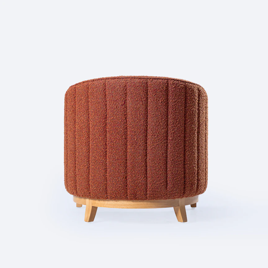 Flutes Lounge Chair - Fully Upholstered - Beech Wooden Legs 5