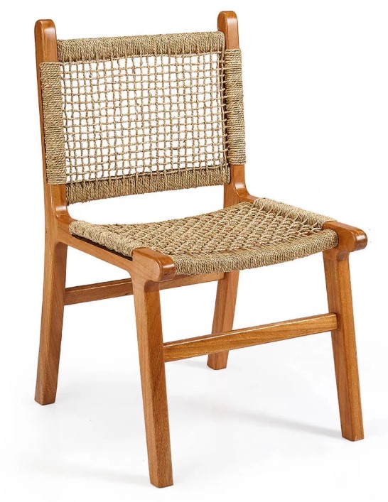Orla Rope Dining Chair – Teak Wood with Woven Seagrass image