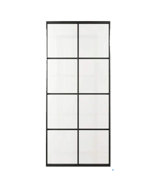 Lucia Rectangular Grid Mirror – Black Finish 0