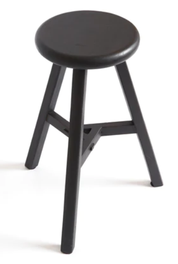 Teak Stool Black 2