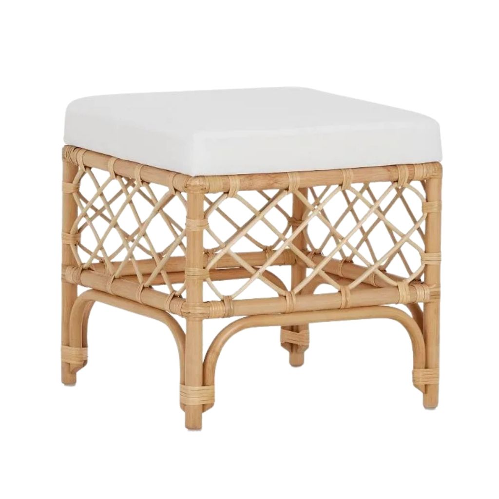Bamboo Pouf With Padded Cushion 0
