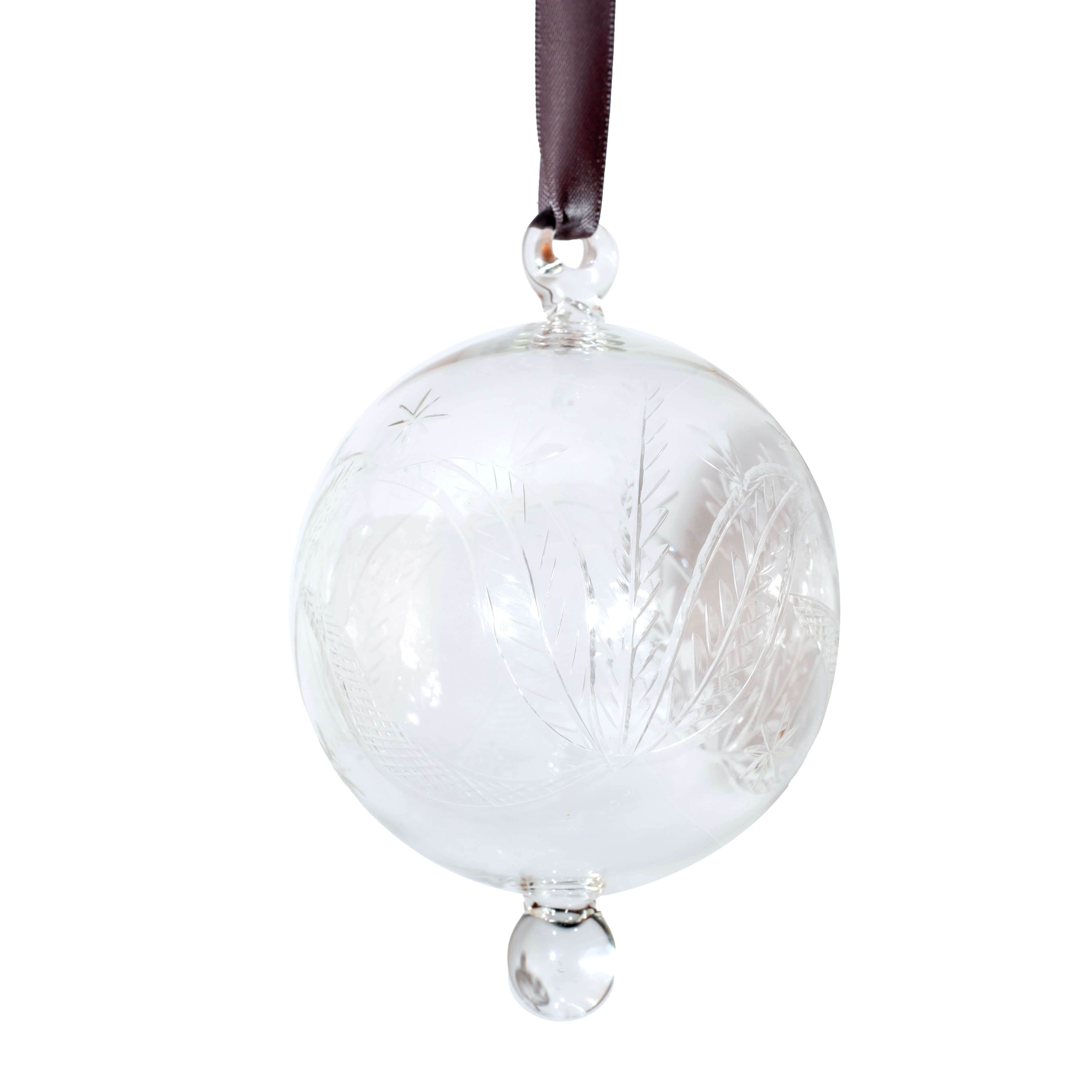 كرة معلقة بنقش زهرة اللوتس للكريسماس