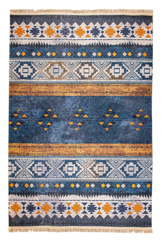 Badawi Digital Woven Rug Blue 0