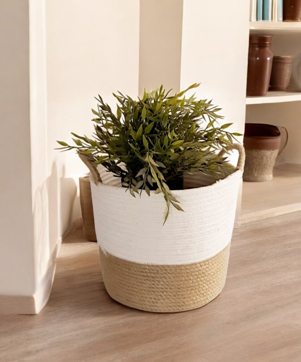 Cylinder Jute x Cotton Baskets Set 1