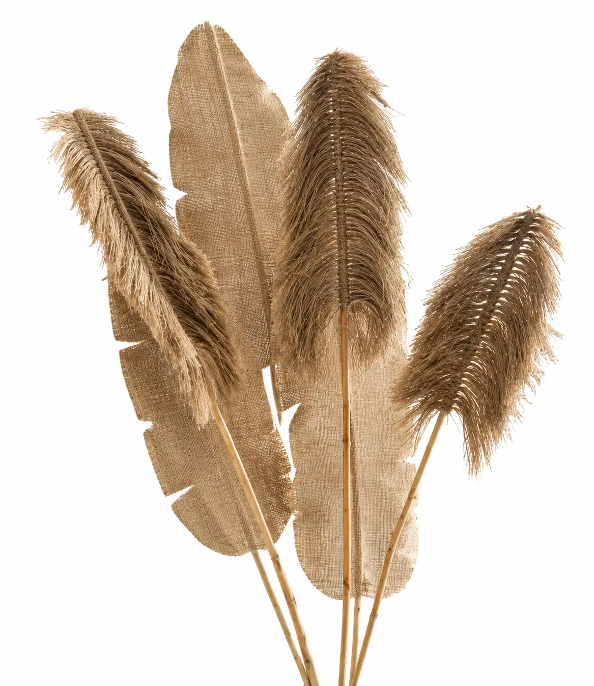 Decorative Banana & Fringe Leaves - 5 Pieces image