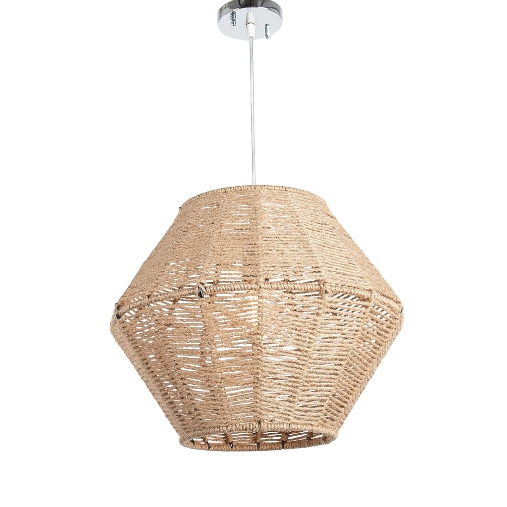 Woven Ceiling Lamp - 3-Socket Natural Pendant Light - A43 0