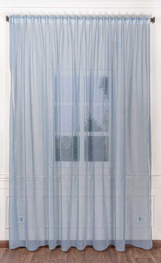 Airdot Plain linen sheer Curtains Color  sky-1Panel 300cmX280cm