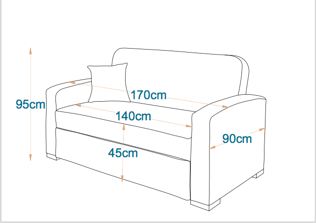 Diego Pull Out Bed - Double - Fully Upholstered 3