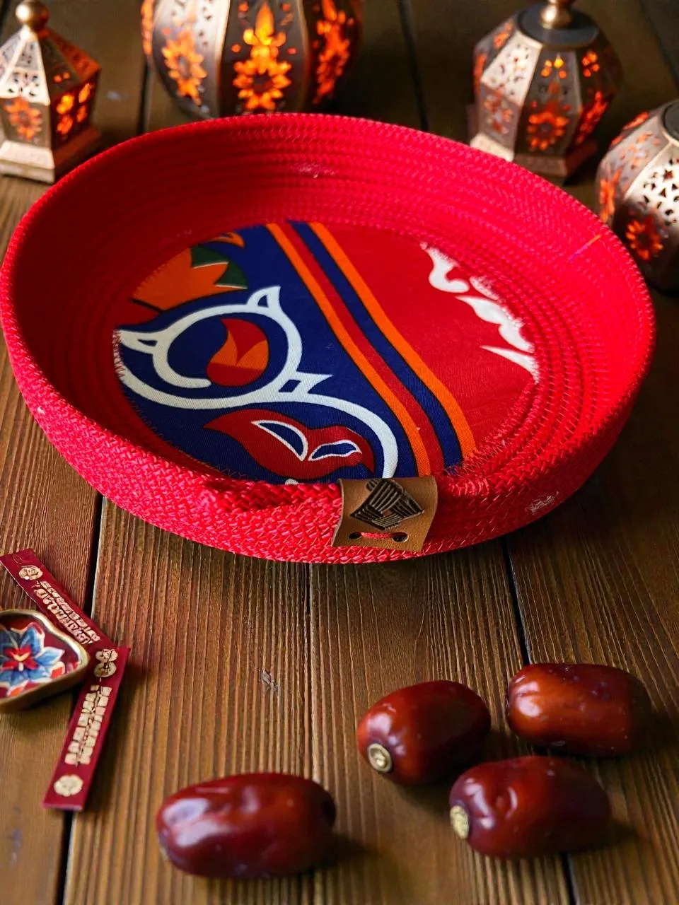 Ramadan Small Red Bread Basket Khayamiya 1