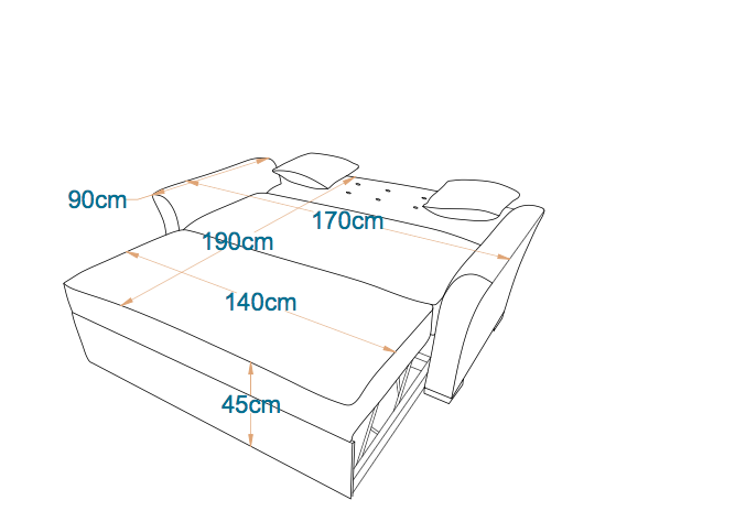 Vancouver Pull Out Bed For 2 -  Fully Upholstered 7