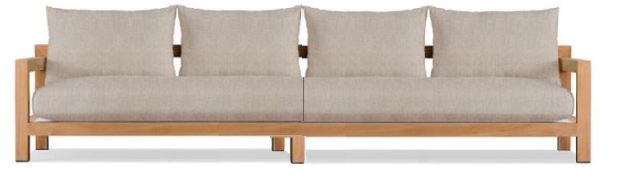 Outdoor Sofa With Wooden Frame - 4 Seater 0