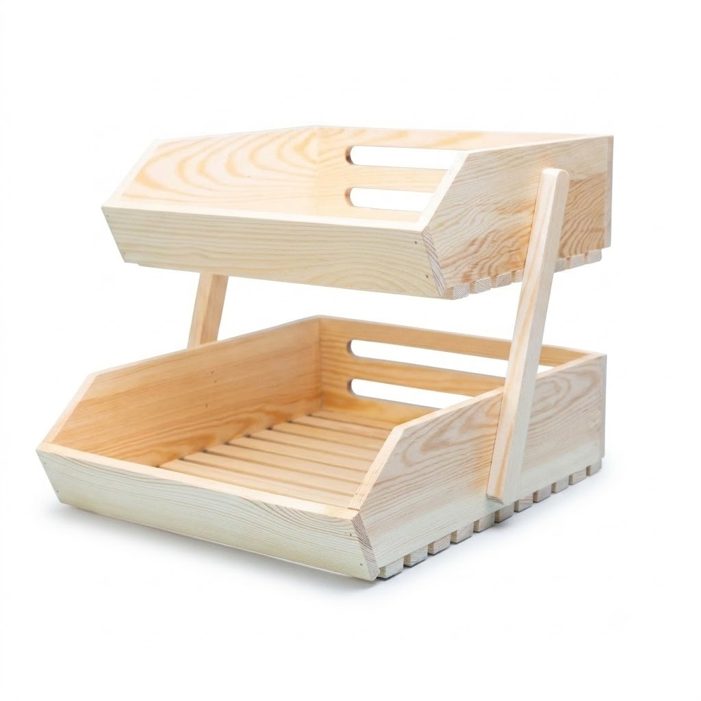 Rustic Pine Tier Organizer