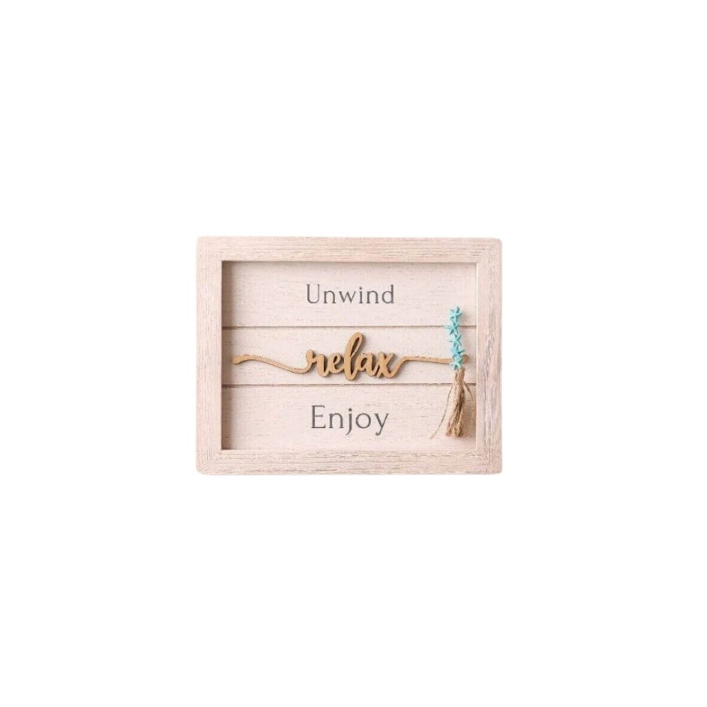 Just Relax Frame – Wooden Decor with Tassel Detail 0