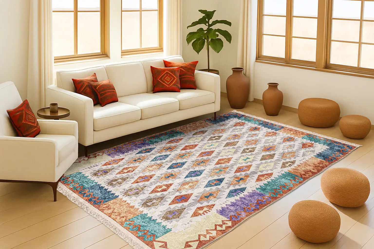 Badawi Digital Woven Rug Multicolor 3