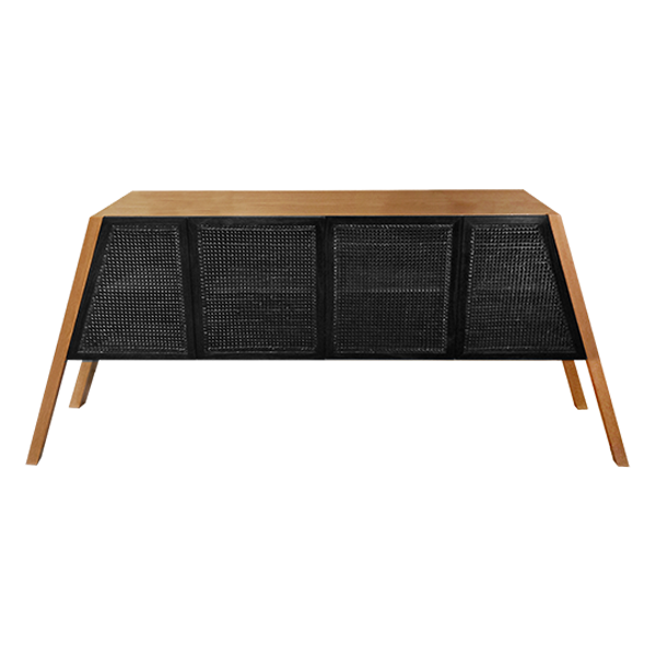 Pyra Buffet - High Quality Oak With Black Cane Doors