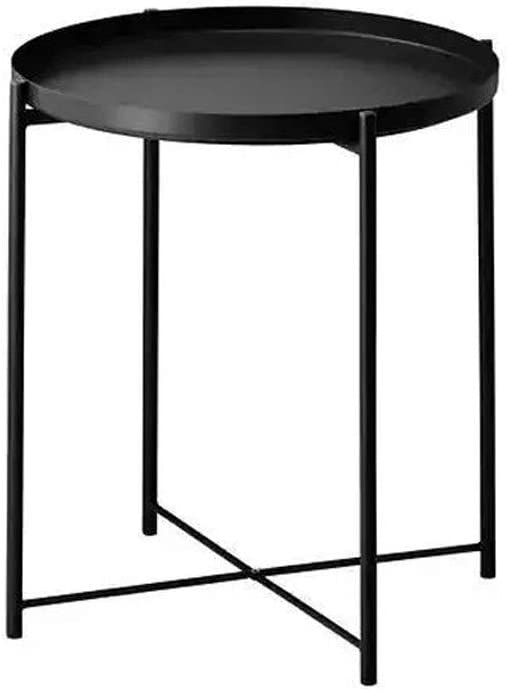 Side Table\ Tray Table - Anllica - Round Top - All Black 0