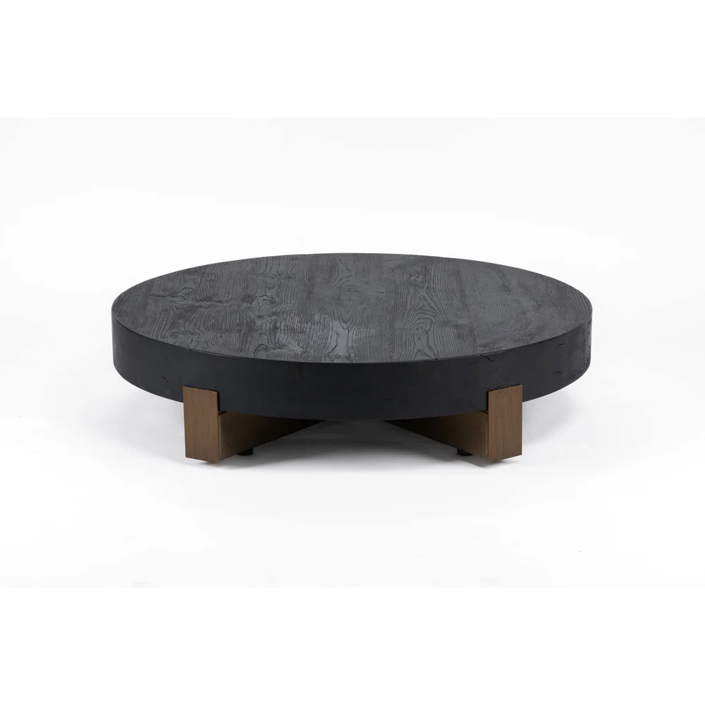 Bold Reclaimed Oak Coffee Table - Round Shape 0