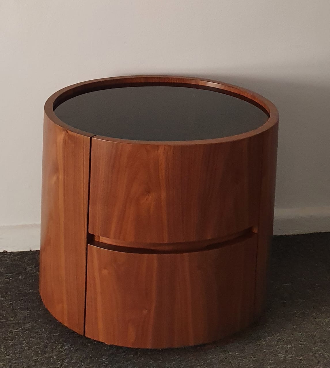 Oval Night Table With 2 Drawers 0