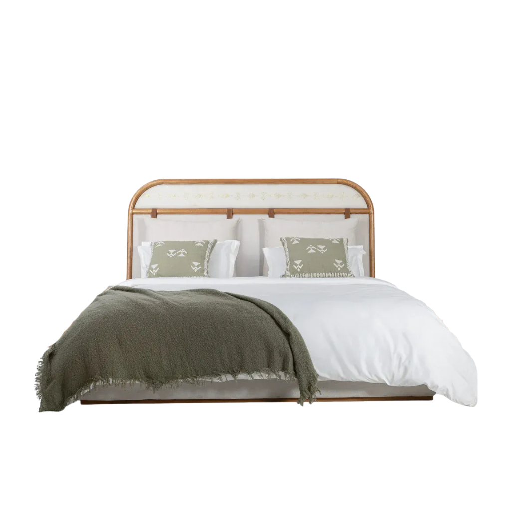 Tally Bed - with Embroidered Headboard 0