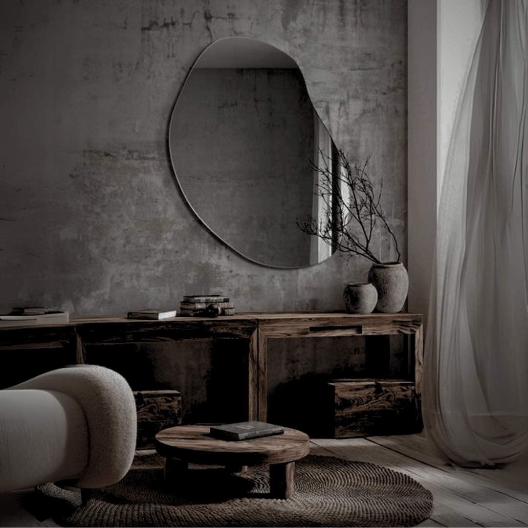 Ella Abstract Round Mirror 0