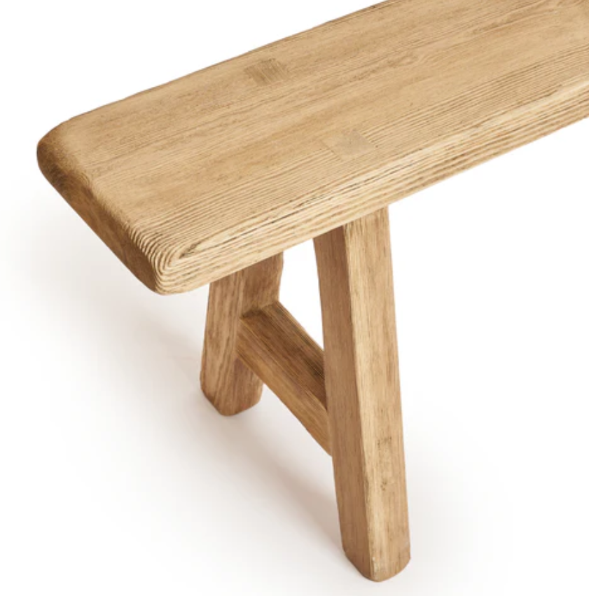 Beech Pine Bench With slanted Legs 1