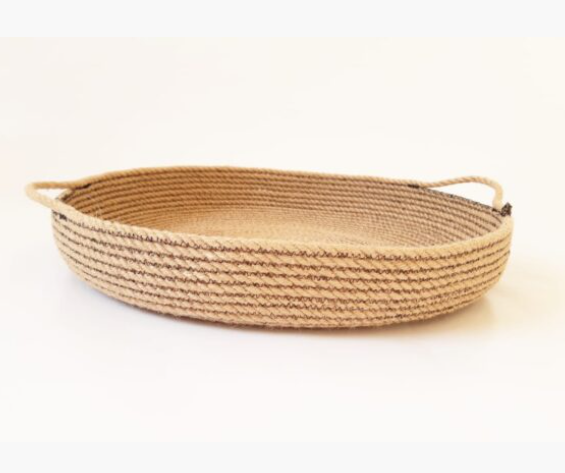 Woven Jute Rope tray with lid 1