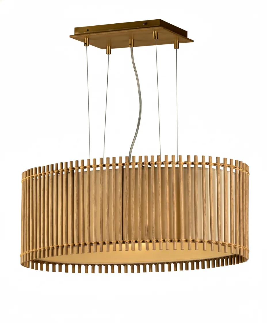 Oval Bamboo Ceiling Lighting 0