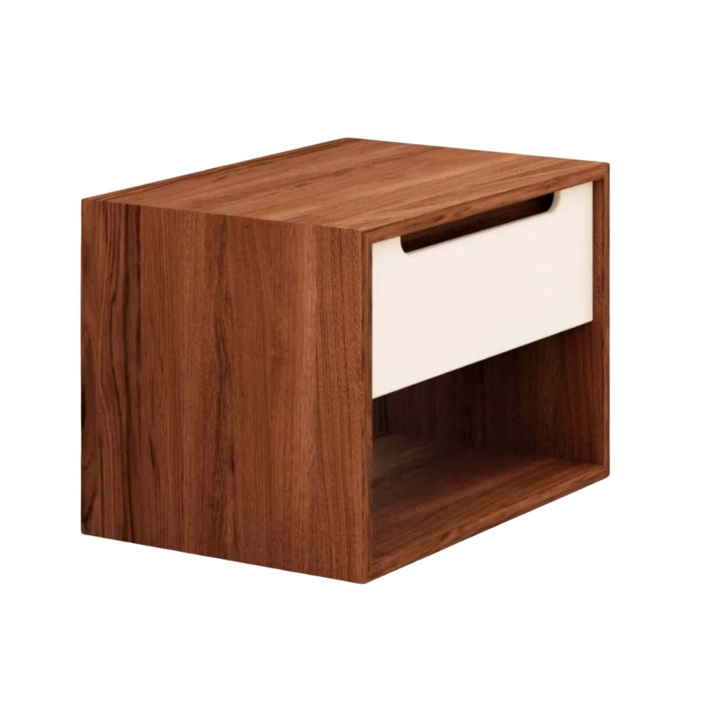 Alfie Wooden Commode - Natural Veneer & Open Shelf 0