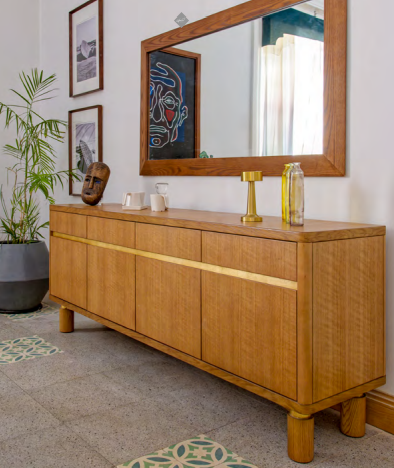 Dynasty Sideboard - Wood Buffet with Gold Accents 1