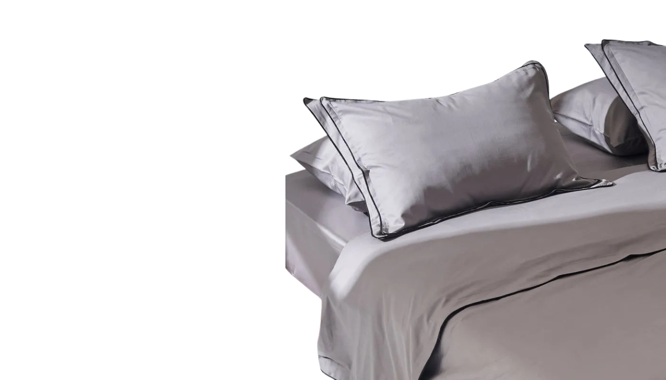 Grey Duvet Cover - Double Piping - Sateen - King