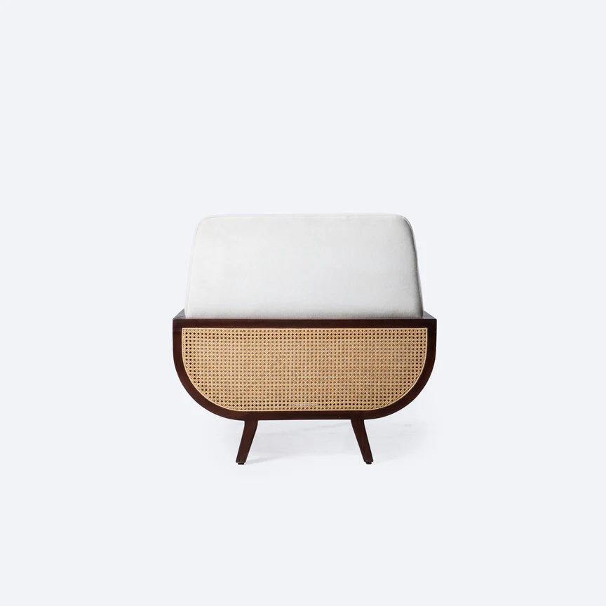 Entwine Armchair In Beech Wood & Cane - Premium Upholstery 2