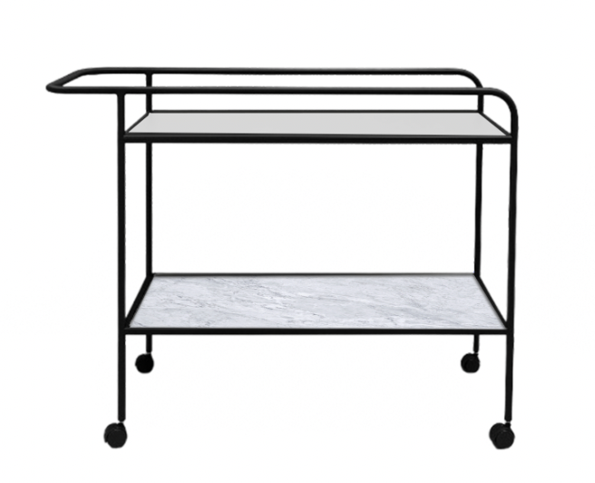 Electra Trolley AG3001 - Glass And Marble With Metal Frame 0
