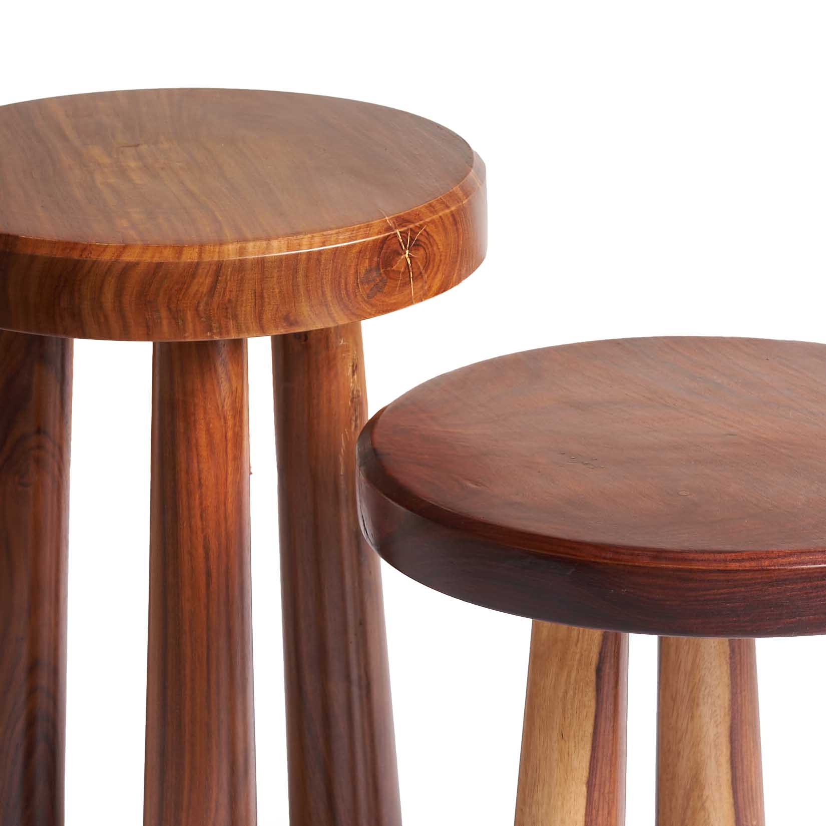 Jose Rustic Stool Table Set – Multipurpose Oak Wood Duo 1