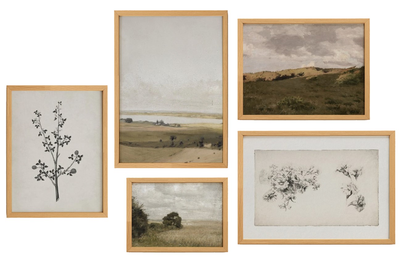 Gallery Wall Set of 5 Vintage Prints 0