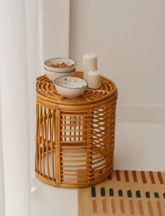 Claire Mini -  Bamboo Side Table - Round Design - Net Body 2