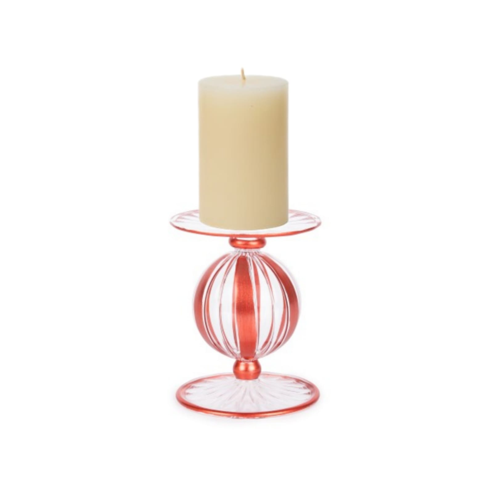 Frosted Coral Color Candle Holder 0