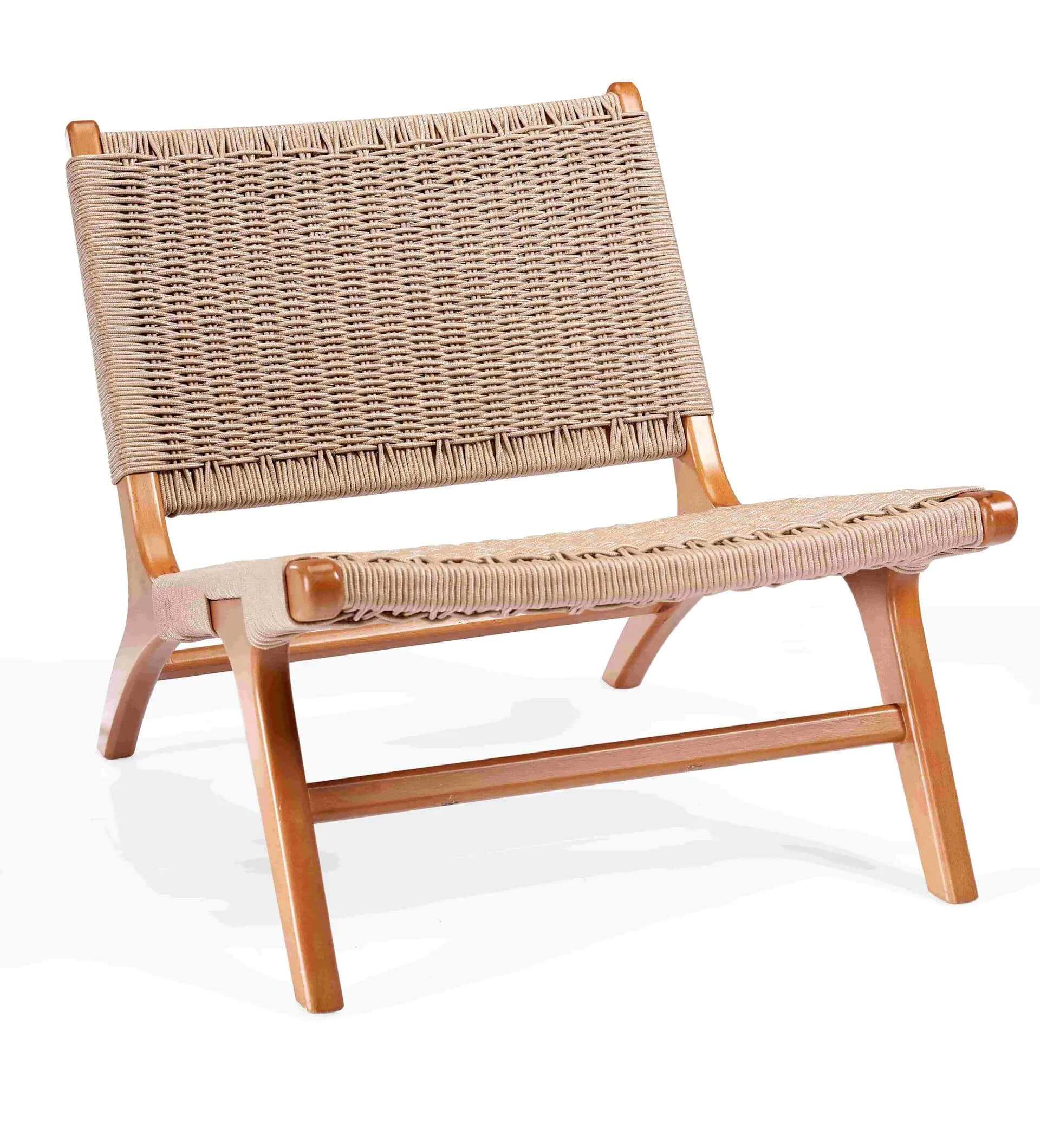 Terri Boho Woven Chair – Natural Zan Wood Frame With Silk Polyester Rope 4