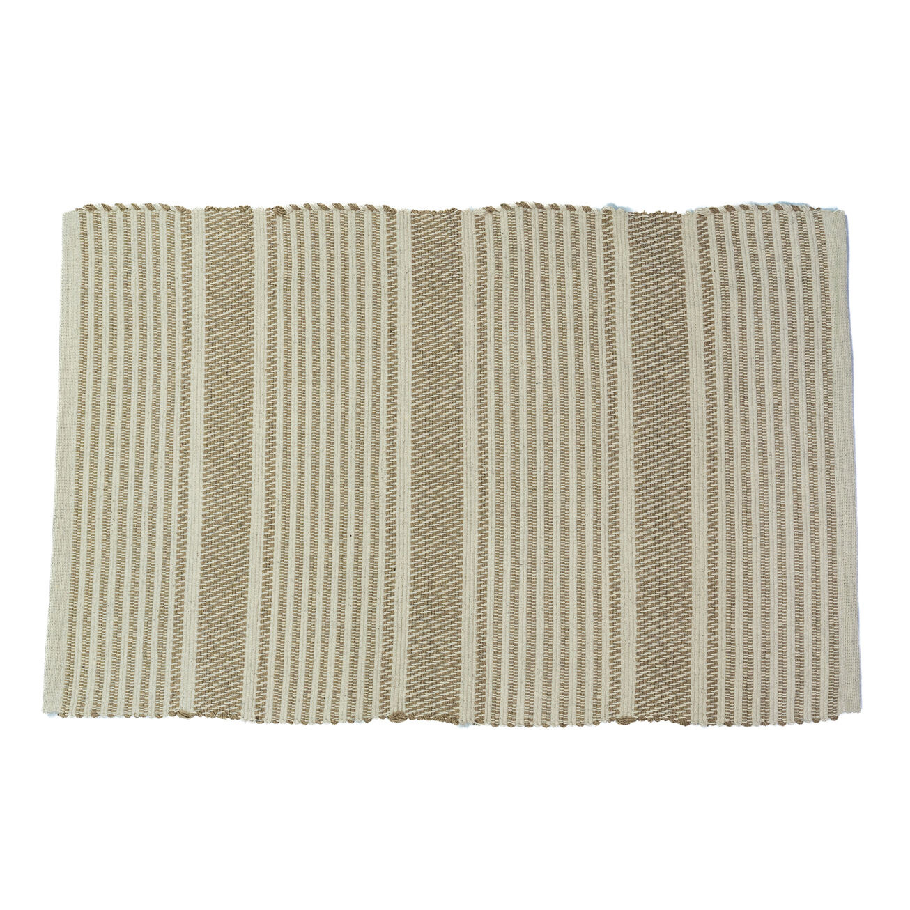 Beige Stripes Cotton Floormat 0