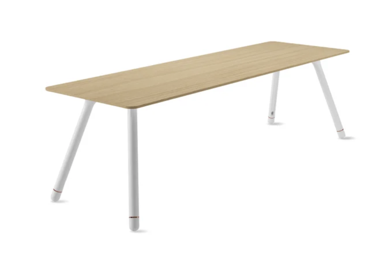 Surimu Wooden Meeting Table With White Legs 0