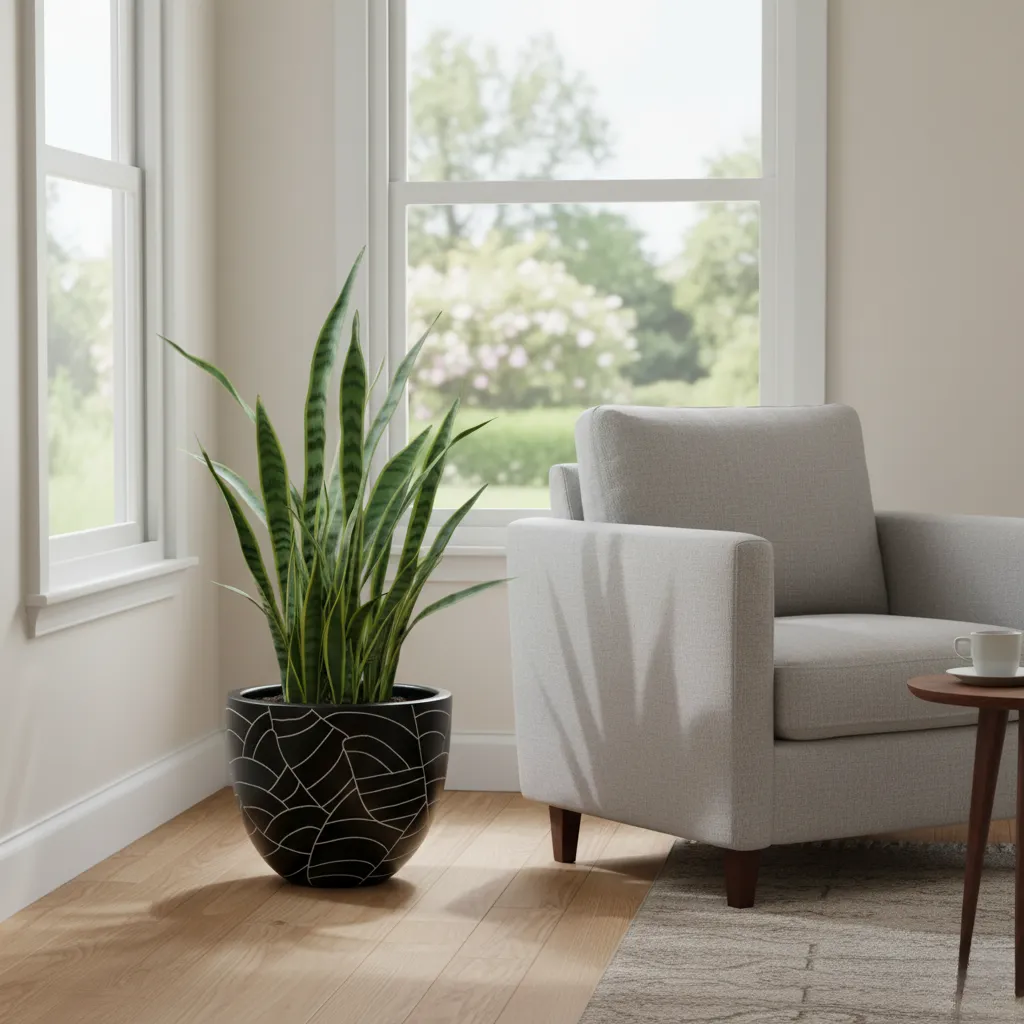 Black Leaf Plant Pot 1