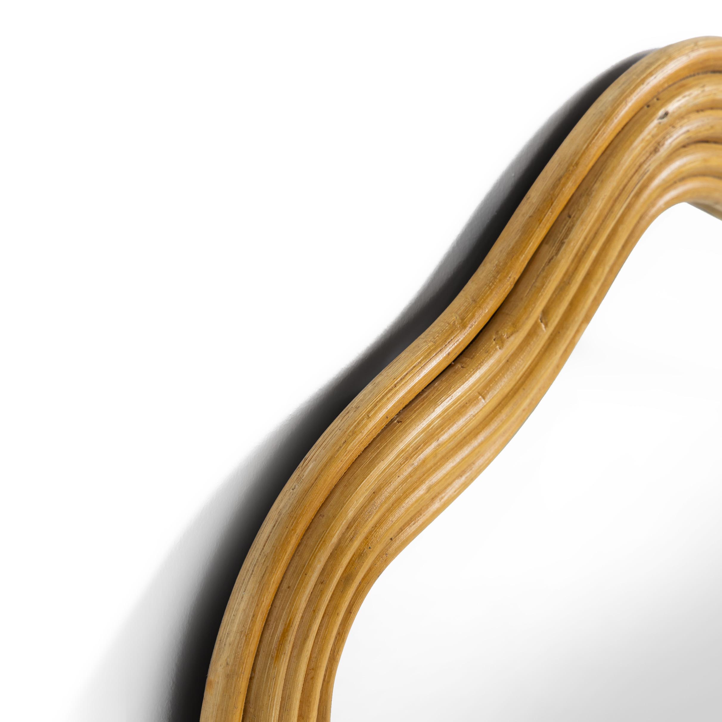 Lia Bamboo Wavy Mirror - Unique Curved Design 2