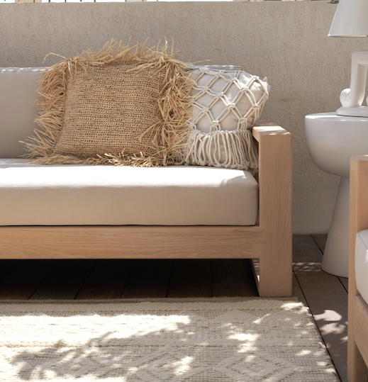 Raffia Cushion With Fringes 4