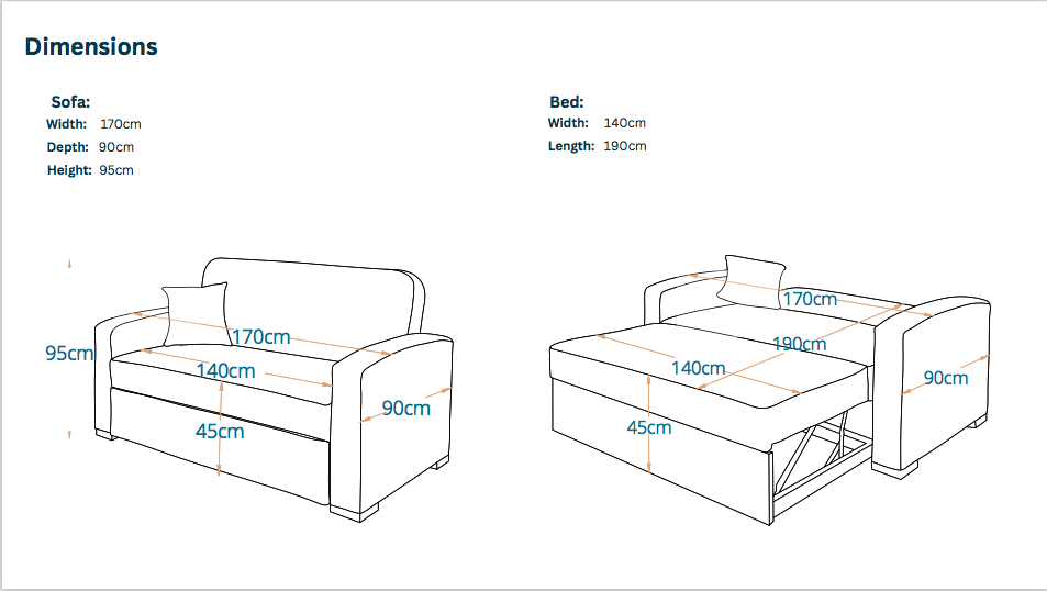 Diego Pull Out Bed - Double - Fully Upholstered 1