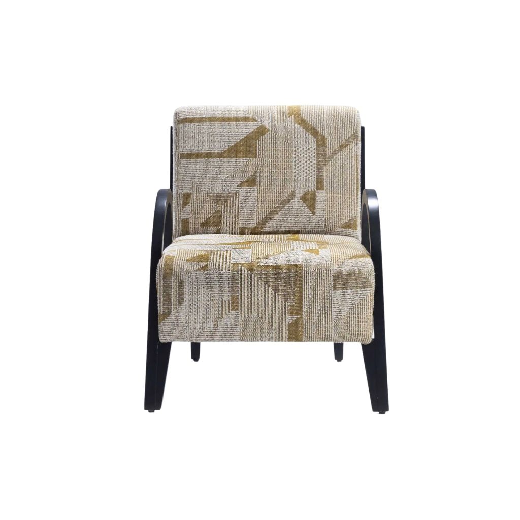 S Upholstered Armchair With Curved Beech Wood Frame 0