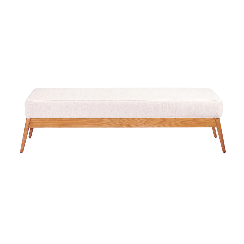 Amber Upholstered Bench With Elegant Wooden Frame 0